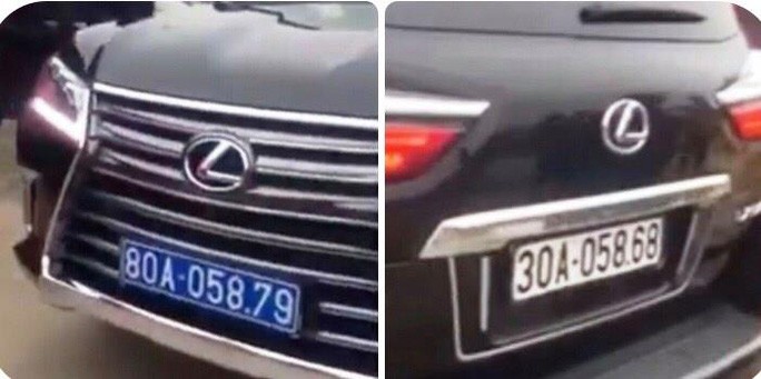 Xác minh xe Lexus đầu đeo biển xanh 80A, đuôi đeo biển trắng - Ảnh 1. Hình ảnh chiếc xe Lexu LX570 trong đoạn clip - Ảnh cắt ra từ clip