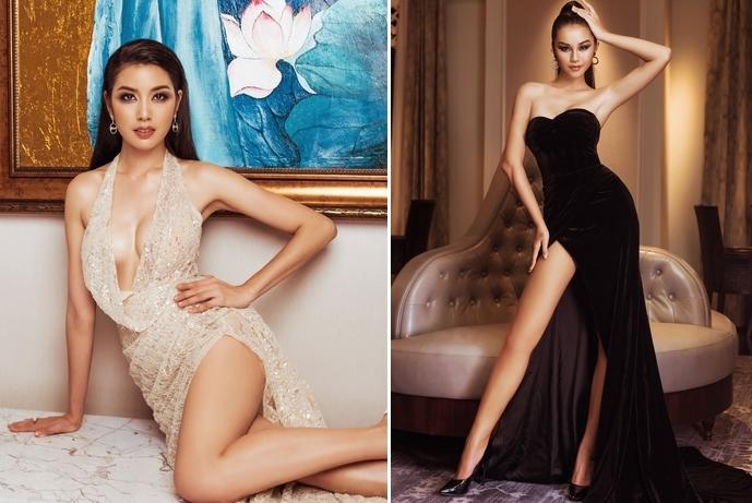 Top 45 Hoa hậu Hoàn vũ Việt Nam mặc váy xẻ táo bạo, khoe ngực đầy