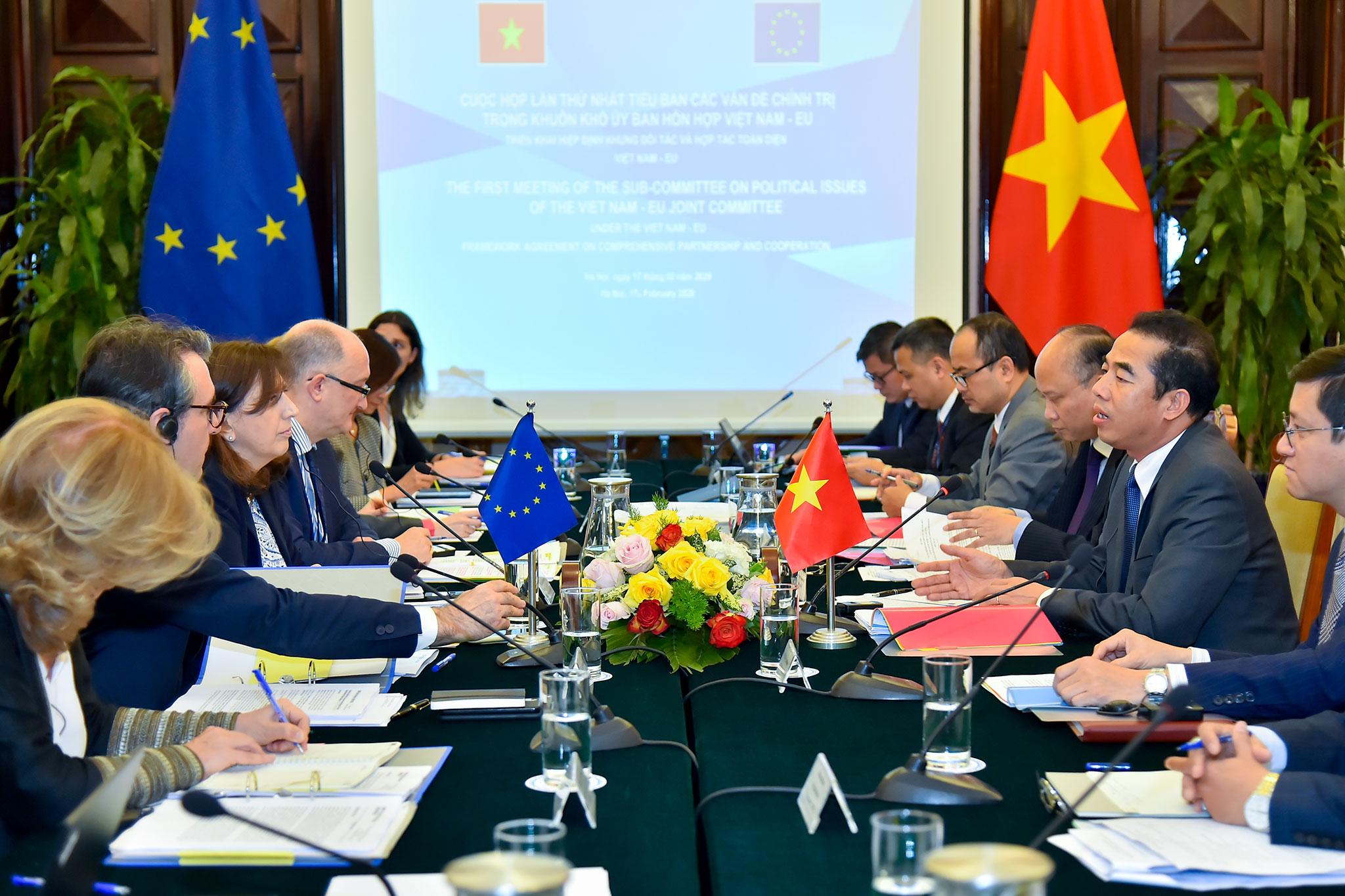 Cuộc họp lần thứ nhất Tiểu ban các vấn đề chính trị trong khuôn khổ Ủy ban hỗn hợp về triển khai Hiệp định khung Đối tác và Hợp tác toàn diện Việt Nam – EU (PCA)