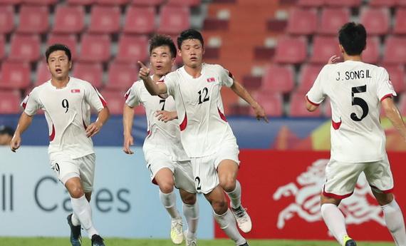 U23 Triều Tiên ăn mừng chiến thắng trước U23 Việt Nam. Ảnh: AFC