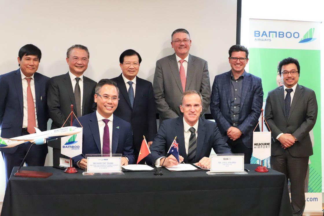 Bamboo Airways và sân bay Melbourne, Úc kí kết Biên bản ghi nhớ hợp tác xúc tiến đường bay thẳng Hà Nội - Melbourne
