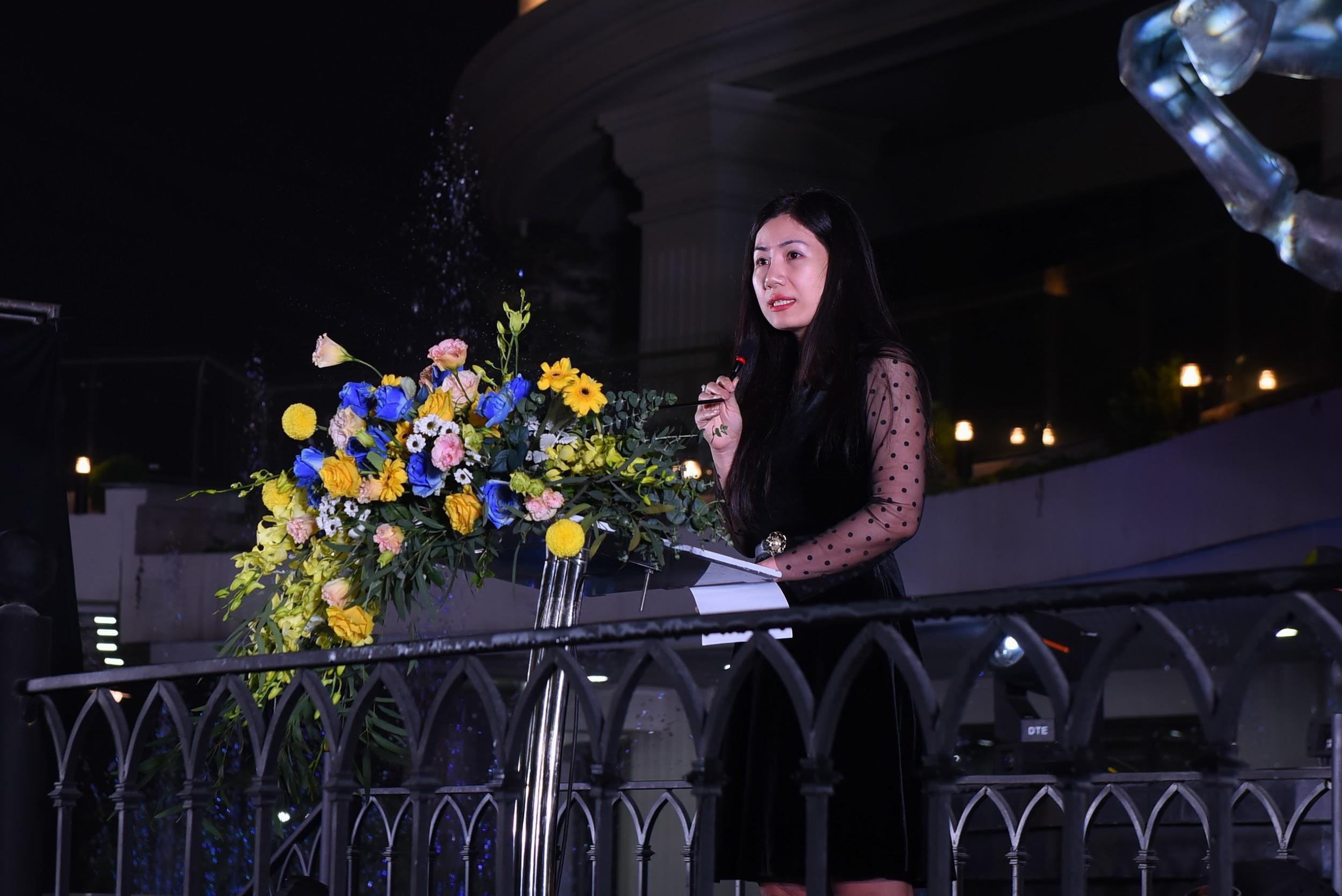 Bà Đào Minh Nguyệt - Giám đốc Kinh doanh Dự án Sunshine Garden chia sẻ tại buổi lễ ra mắt căn hộ mẫu tòa G3.