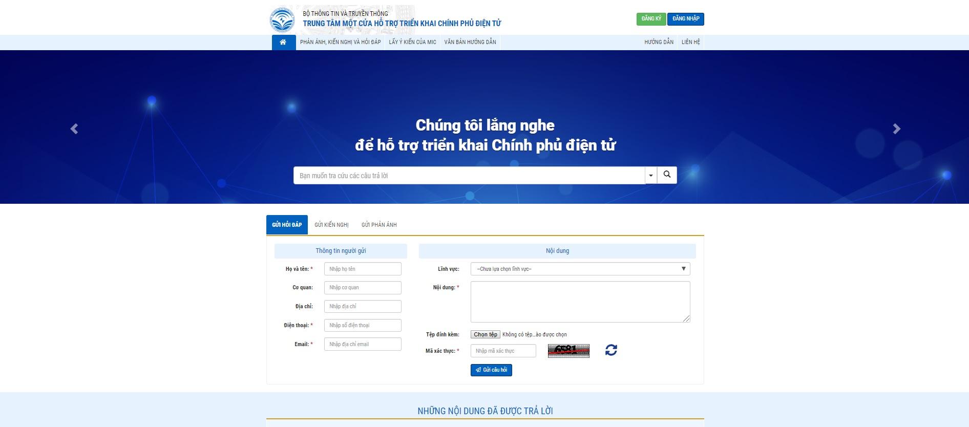 Hệ thống thông tin “Trung tâm một cửa hỗ trợ triển khai Chính phủ điện tử” vừa chính thức đi vào hoạt động tại địa chỉ: http://egov.mic.gov.vn/.