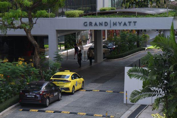 Khách sạn Grand Hyatt Singapore, nơi các cuộc họp bán hàng diễn ra vào tháng 1, sau này được cho là liên quan tới virus corona. Ảnh: AFP