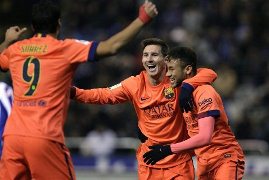 Messi lập hat-trick giúp Barca đánh bại Deportivo