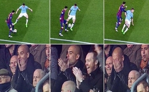 Guardiola ôm mặt trước pha &quot;làm xiếc&quot; của Messi!