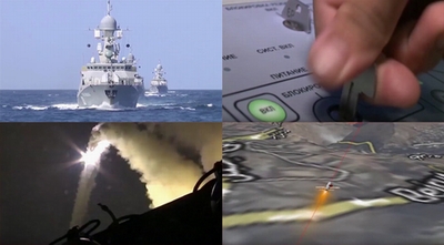 Tàu chiến Nga rầm rập xung trận, bắn mưa tên lửa