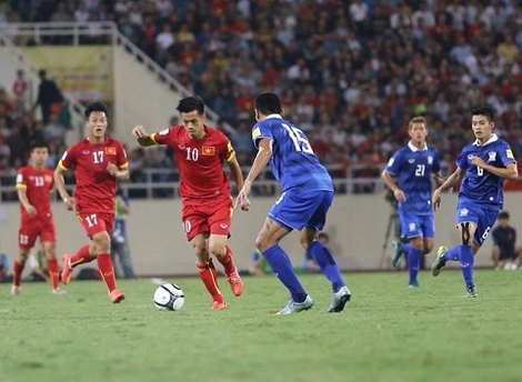 Tuyển Thái Lan (xanh) dễ dàng giành chiến thắng 3-0 trước đoàn quân của ông Miura
