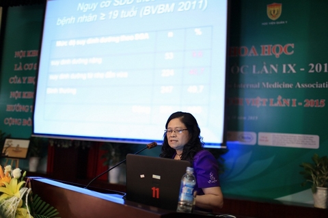 PGS.TS Nguyễn Thị Lâm, Phó viện trưởng viện dinh dưỡng quốc gia phát biểu tại hội nghị