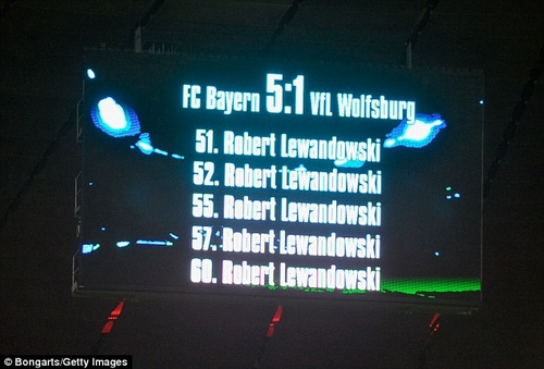 Bảng điện tử trên sân Allianz Arena ghi lại 