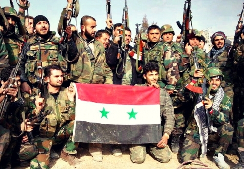 Binh sỹ Syria ăn mừng chiến thắng sau khi giải phóng Palmyra
