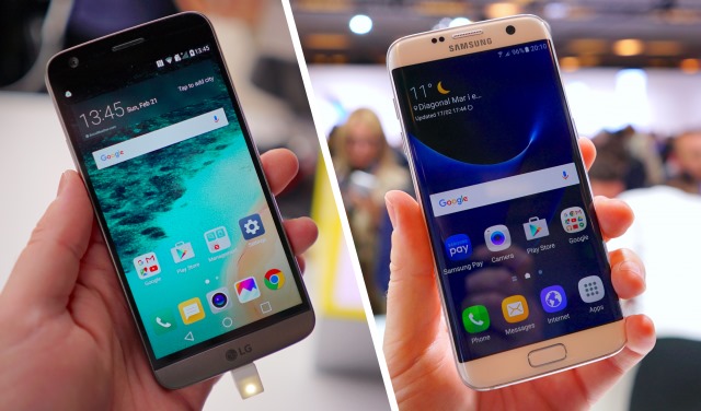 LG G5 (trái) và Samsung Galaxy S7 (phải) cũng có cấu hình phần cứng tương đương