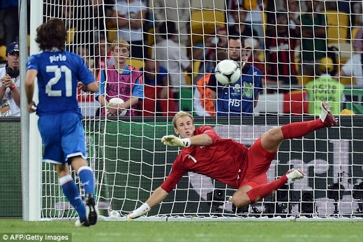 Pirlo ghi bàn trên chấm 11m để loại tuyển Anh khỏi tứ kết Euro 2012