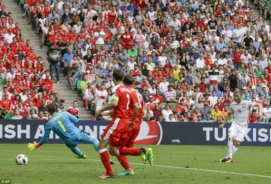 Ba Lan mở tỉ số ở cuối hiệp 1
