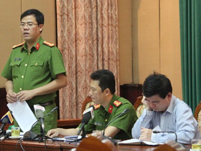 Trung tá Lê Khắc Sơn, Phó phòng PC45 Công an Hà Nội.