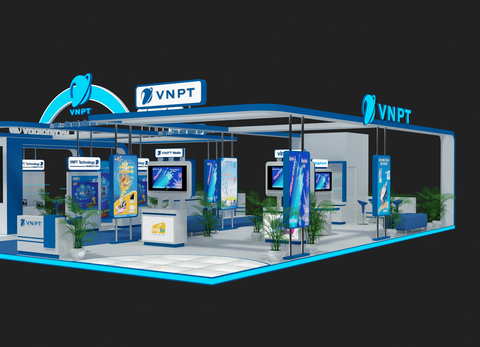Hình ảnh 3D gian hàng của VNPT tại Vietnam ICT Comm 2016