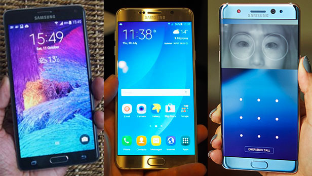 Samsung Galaxy Note 7, Note 5, Note 4 có gì khác biệt ?