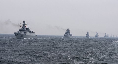 Hạm đội Trung Quốc rầm rập tập trận đối đầu trên biển