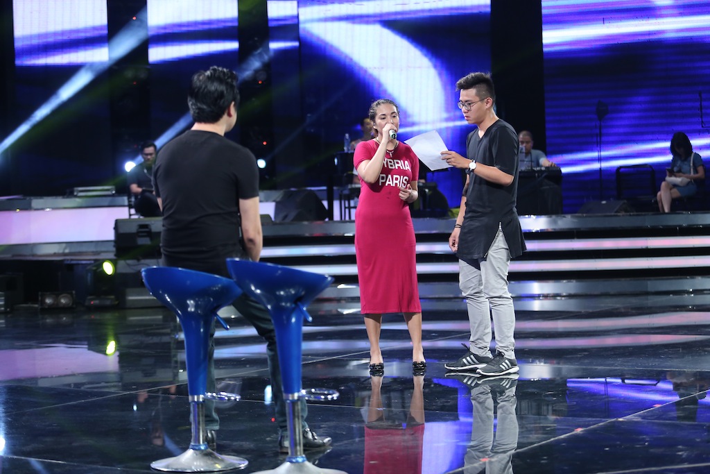 Janice Phương tập bài hát cùng Hoàng Huy Long và Dương Khắc Linh 