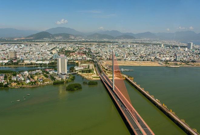 Sông Hàn nhìn từ trên cao. Ảnh: Đoàn Nguyên
