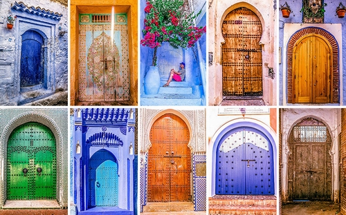 Những cánh cửa đầy màu sắc nghệ thuật ở Ma rốc