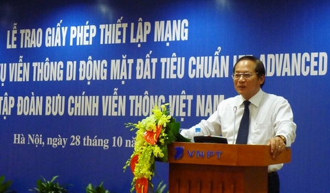 Bộ trưởng Bộ TT&TT Trương Minh Tuấn phát biểu tại buổi lễ. (ảnh: Bùi Hà)