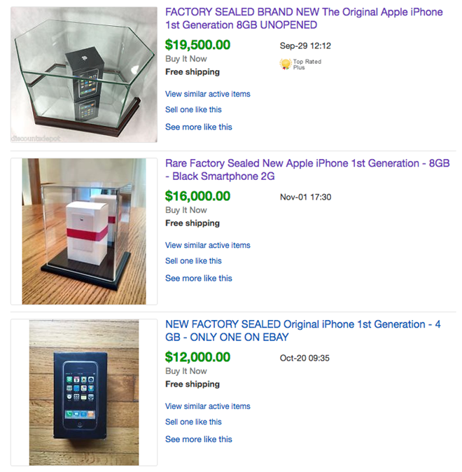 Mức giá vài chục nghìn USD là giá người dùng trả cho iPhone 2G còn nguyên seal, hoàn toàn không phải giá rao bán. Ảnh: 