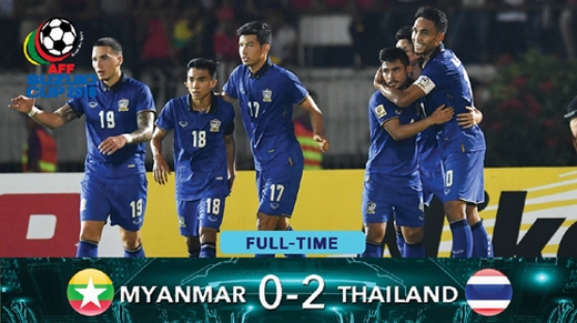 Hạ gục Myanmar, Thái Lan đặt 1 chân vào chung kết AFF Cup