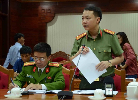 Đại diện công an tỉnh Đắk Lắk thông tin vụ việc trong cuộc họp báo sáng 13/12.