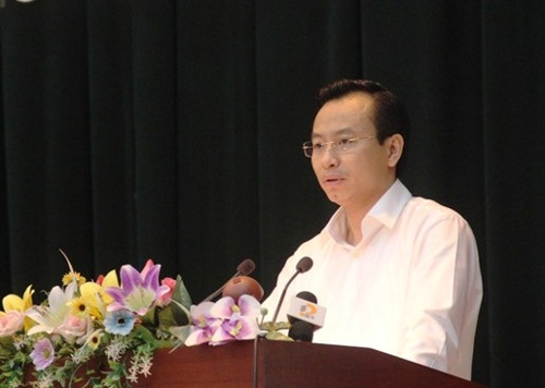 Bí thư Đà Nẵng Nguyễn Xuân Anh  phát biểu tại hội nghị