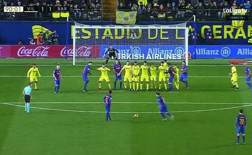 Chiêm ngưỡng &quot;siêu phẩm&quot; sút phạt của Messi vào lưới Villarreal