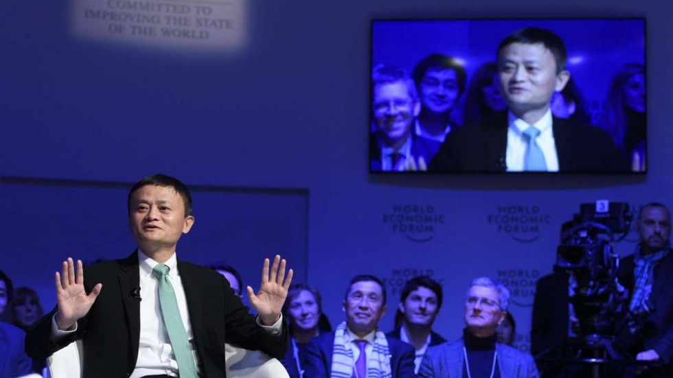   Jack Ma phát biểu tại Diễn đàn Kinh tế Thế giới tại Davos, Thụy Sỹ