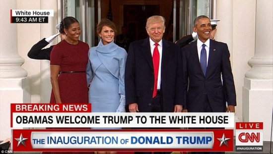 Vợ chồng Tổng thống Barack Obama đón chào vợ chồng Tổng thống đắc cử Donald Trump tại Nhà Trắng