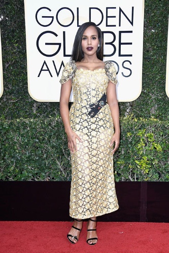 Kerry Washington diện thiết kế của Dolce & Gabbana Moda dòng Moda Couture với chất liệu dệt tay cầu kỳ