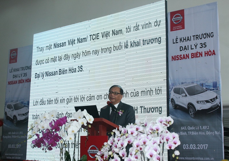 Ngài Dato’ Dr. Ang Bon Ben – Chủ tịch Nissan Việt Nam, phát biểu tại Lễ Khai trương đại lý 3S Nissan Biên Hòa vào ngày 03/03/2017