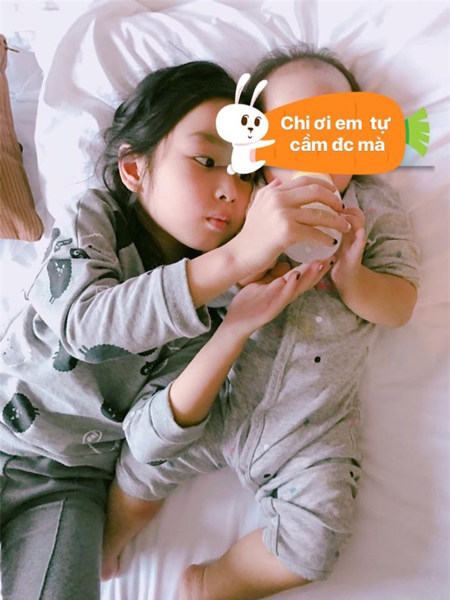 Lưu Hương Giang chia sẻ, bé thứ 2 ngoan và không hay ốm nên cô đỡ vất vả hơn bé đầu lòng.