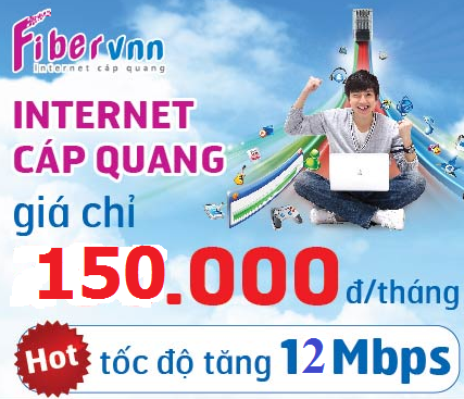 Gói internet cáp quang tốc độ 12 Mpbs của VNPT chỉ còn 160.000 đ/tháng.