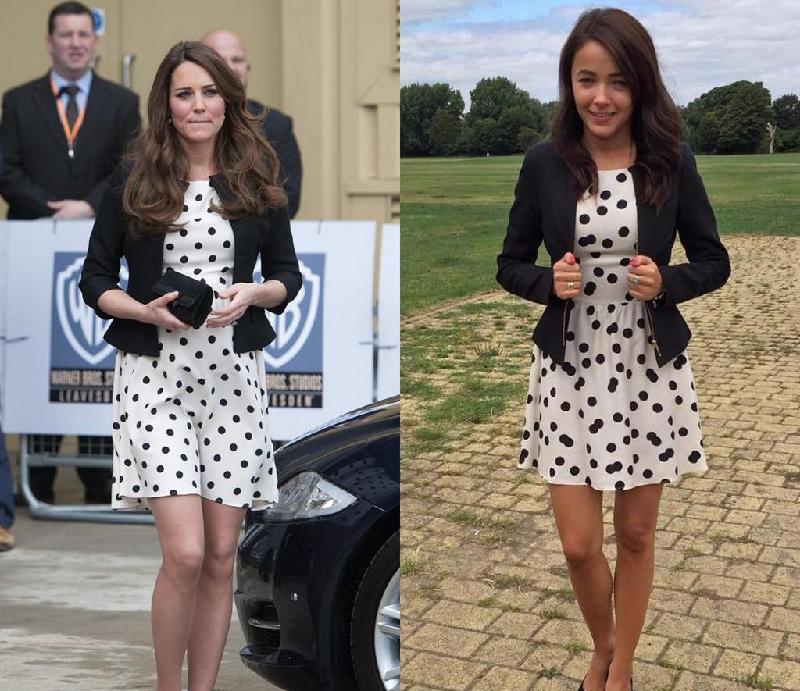 Trang phục của Kate Middleton luôn là sản phẩm của những nhà thiết kế danh tiếng nên giá rất cao so với túi tiền của Kate Urbanksa. Vì thế, cô gái đến từ Berkshire (Anh) chỉ có thể sở hữu các phiên bản khác của những chiếc váy hàng hiệu.