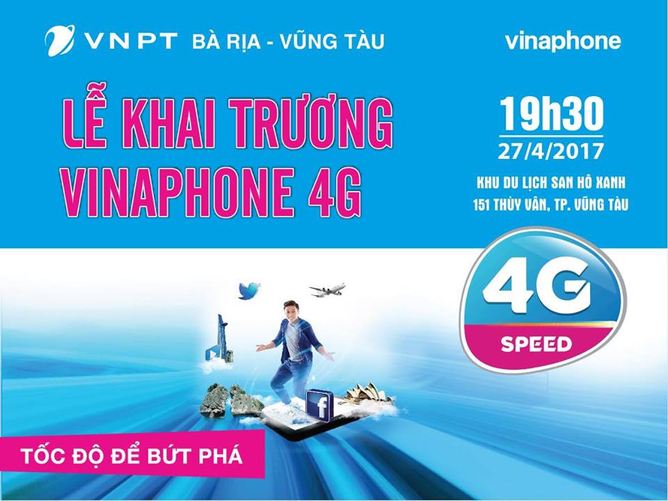 Tối mai, VNPT sẽ khai trương 4G tại Bà Rịa Vũng Tàu