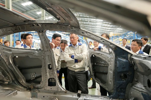 Dây chuyền sản xuất của nhà máy Hyundai Thành Công tại Ninh Bình