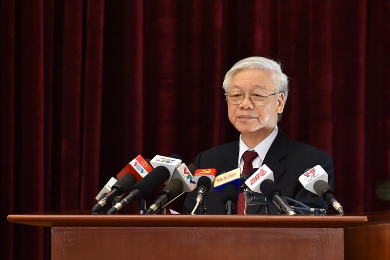 Tổng bí thư Nguyễn Phú Trọng phát biểu bế mạc hội nghị Trung ương 5 