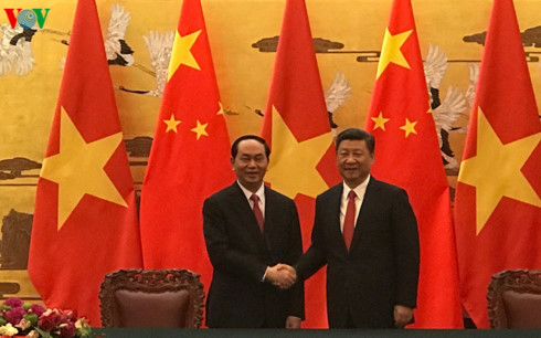 Chủ tịch nước Trần Đại Quang và Tổng Bí thư, Chủ tịch Trung Quốc Tập Cận Bình.