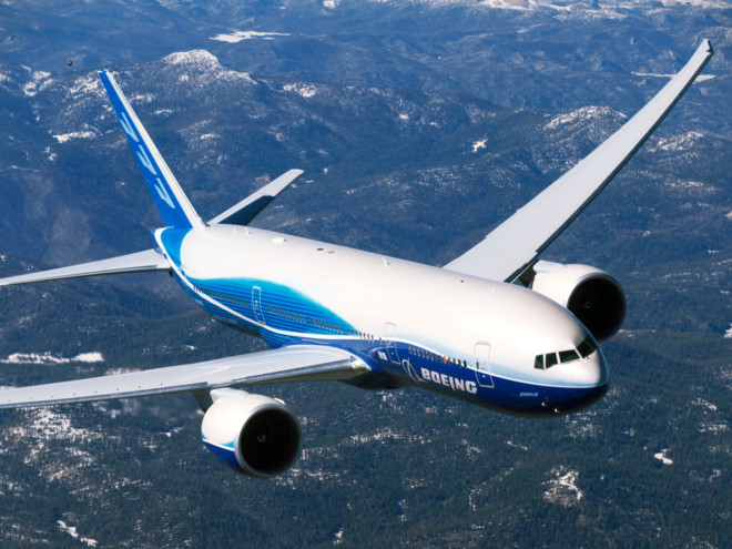 Boeing 777 không lắp cánh nhỏ.