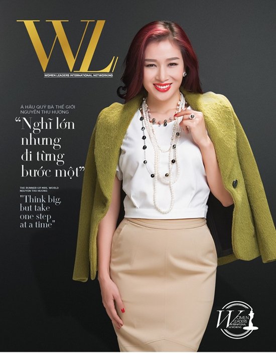 Thu Hương xuất hiện trên bìa tạp chí với tư cách doanh nhân thành đạt.