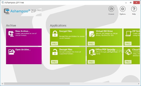 Ashampoo Zip Free: Nếu cần tìm một công cụ nén và giải nén có giao diện hiện đại theo phong cách Windows 8 thì Ashampoo ZIP Free chính là công cụ cần tìm. Tiện ích hỗ trợ nén và giải nén trên 30 định dạng tập tin khác nhau như ZIP, 7-ZIP, CAB, TAR, ARJ, ARC, ACE, MSI, NSIS …, ngoài ra còn hỗ trợ mã hóa tập tin nén, tạo file nén tự chạy *.exe, sửa file nén bị lỗi, chuyển đổi các định dạng nén … 