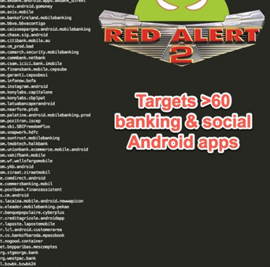 Hơn 60 ứng dụng ngân hàng trực tuyến và mạng xã hội đang là mục tiêu tấn công (Nguồn ảnh: Cục An toàn thông tin)