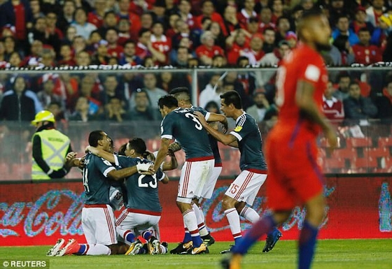 Niềm vui chiến thắng của cầu thủ Paraguay