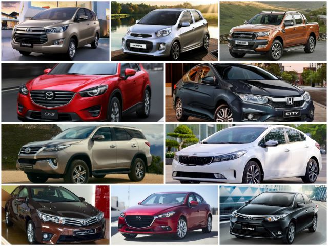 10 mẫu ô tô bán chạy nhất Việt Nam tháng 8/2017