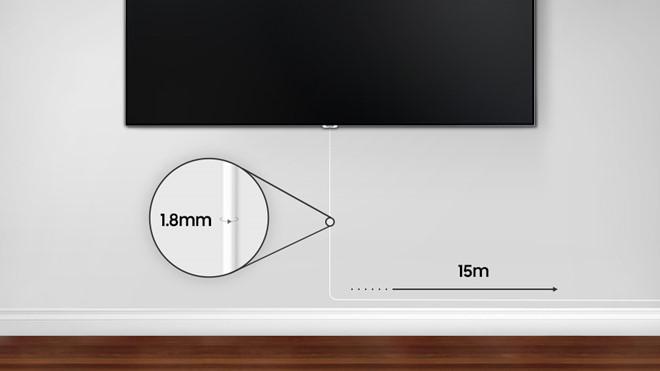 Dây kết nối chính của TV QLED có độ dày chỉ 1,8 mm.