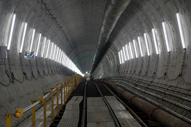 Một đoạn đường hầm trong dự án metro số 1 Bến Thành - Suối Tiên. Ảnh: 